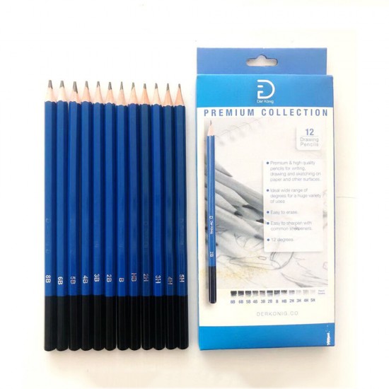 12pcs Sketching Pencil Set Professional Art Engineering Drawings Pencil Tool for Beginner Stationery School Art Supplies