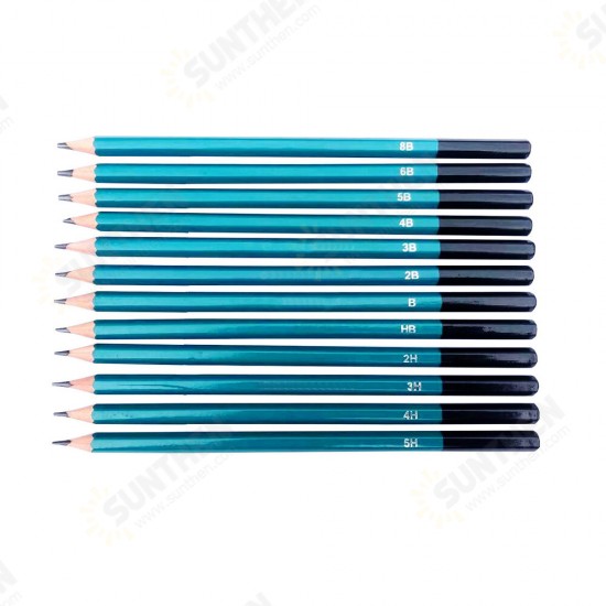 12pcs Sketching Pencil Set Professional Art Engineering Drawings Pencil Tool for Beginner Stationery School Art Supplies