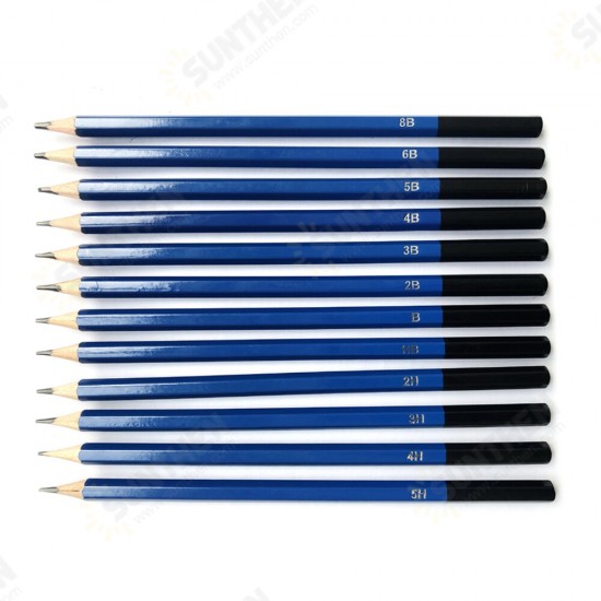 12pcs Sketching Pencil Set Professional Art Engineering Drawings Pencil Tool for Beginner Stationery School Art Supplies