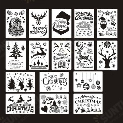 16pcs DIY Christmas Hollowed Out Template Painting Set Template Decoration Wall Painting for Adults Kids 16pcs DIY Christmas Hollowed Out Template Painting Set Template Decoration Wall Painting for Adults Kids