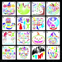 16pcs Halloween Painting Template Painting Template DIY Graffiti Accessories Hollow Template Paint Art Design 16pcs Halloween Painting Template Painting Template DIY Graffiti Accessories Hollow Template Paint Art Design