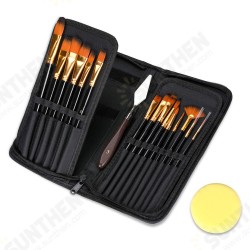 17Pcs Paint Brush Set Includes Pop-up Carrying Case with Palette Knife and 1 Sponges for Acrylic Oil Watercolor Gouache Painting 17Pcs Paint Brush Set Includes Pop-up Carrying Case with Palette Knife and 1 Sponges for Acrylic Oil Watercolor Gouache Painting