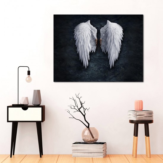 1Pc Wall Decorative Painting Angel Wings Canvas Print Wall Decor Art Pictures Frameless Wall Hanging Decorations for Home Office