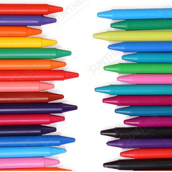 24 Colors Round Plastic Crayon Children Drawing Crayon Non-Toxic Oil Pastels Art Supplies Gifts for Childrens