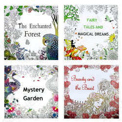 24 Pages Double-sided Hand-painted Coloring Painting Paper English Book Children Adult Decompression Drawing Coloring Book 24 Pages Double-sided Hand-painted Coloring Painting Paper English Book Children Adult Decompression Drawing Coloring Book