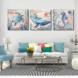 3 Pcs Wall Decorative Oil Paintings Ocean Animal Canvas Print Art Decor Pictures Frameless Wall Hanging Decorations for Home Office 3 Pcs Wall Decorative Oil Paintings Ocean Animal Canvas Print Art Decor Pictures Frameless Wall Hanging Decorations for Home Office