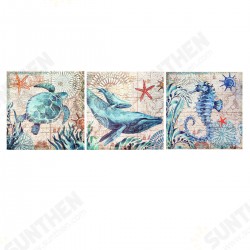 3 Pcs Wall Decorative Oil Paintings Ocean Animal Canvas Print Art Decor Pictures Frameless Wall Hanging Decorations for Home Office 3 Pcs Wall Decorative Oil Paintings Ocean Animal Canvas Print Art Decor Pictures Frameless Wall Hanging Decorations for Home Office