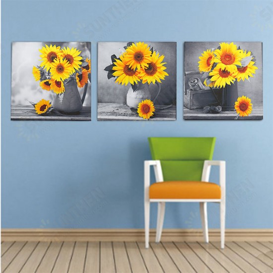 30*30*3 cm Sunflower Wall Art Painting Living Room Bedroom Hanging Canvas Pictures Office Mural Decoration Supplies