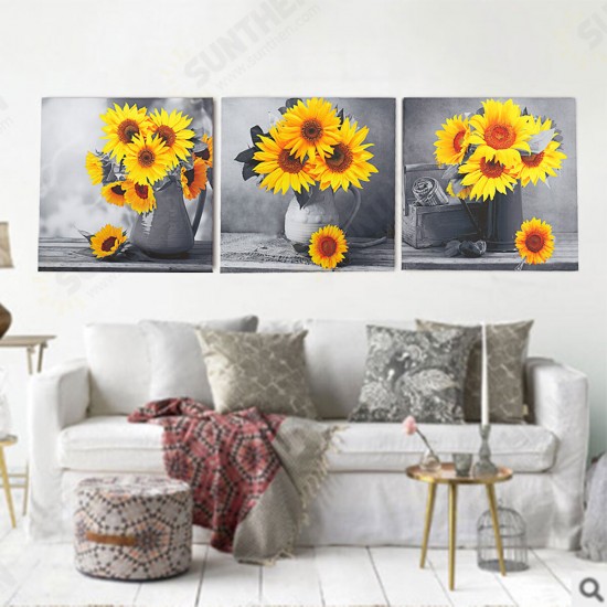 30*30*3 cm Sunflower Wall Art Painting Living Room Bedroom Hanging Canvas Pictures Office Mural Decoration Supplies