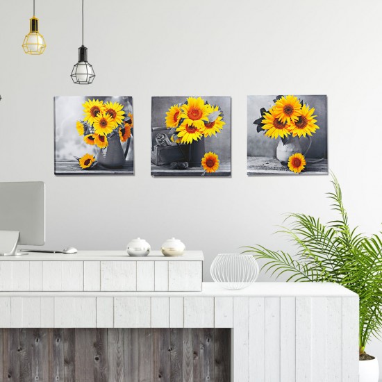 30*30*3 cm Sunflower Wall Art Painting Living Room Bedroom Hanging Canvas Pictures Office Mural Decoration Supplies