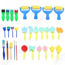 30pcs Child Paint Roller DIY Painting Toys Sponge Brush Kit Set Graffiti Drawing Tools for Kids Early Education Develop hands-on Ability