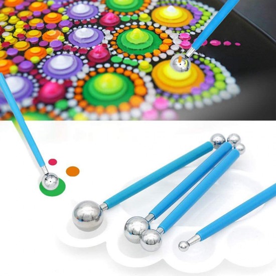 35 PCS Mandala Dotting Tools Stencil Ball Stylus Brushes Paint Tray for Painting Rocks Coloring Drawing and Drafting