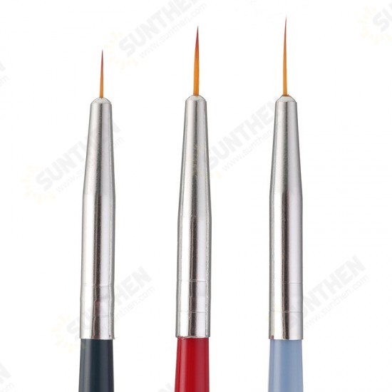 3PCS Oil Painting Brush Wood Handel Nylon Hair Hook Line Pen For Watercolor Acrylic Painting Art Tools
