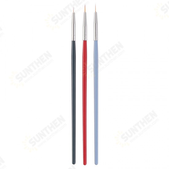 3PCS Oil Painting Brush Wood Handel Nylon Hair Hook Line Pen For Watercolor Acrylic Painting Art Tools