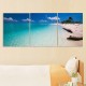 3Pcs Canvas Print Paintings Beach Seaside Wall Decorative Print Art Pictures Frameless Wall Hanging Decorations for Home Office