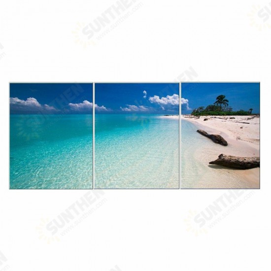 3Pcs Canvas Print Paintings Beach Seaside Wall Decorative Print Art Pictures Frameless Wall Hanging Decorations for Home Office