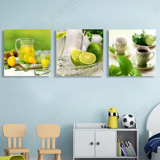 3Pcs Fruit Canvas Print Paintings Wall Decorative Print Art Pictures Frameless Wall Hanging Decorations for Home Office