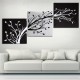 3Pcs Wall Decorative Paintings Abstract Wood Canvas Print Art Pictures Frameless Wall Hanging Decor for Home Office