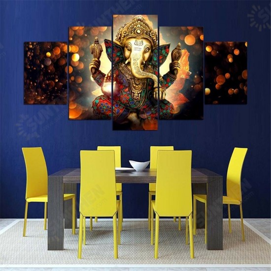 5 Pcs Canvas Painting Indian Style Framed/Frameless Poster Printing Wall Art Decor Picture for Home Office Decoration