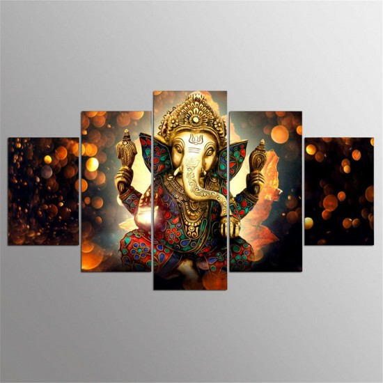 5 Pcs Canvas Painting Indian Style Framed/Frameless Poster Printing Wall Art Decor Picture for Home Office Decoration