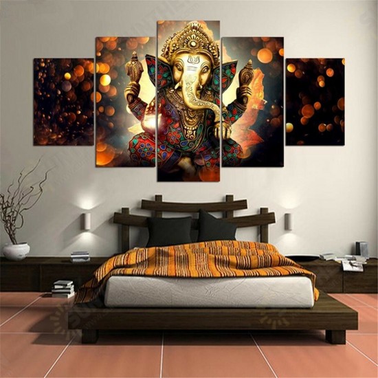 5 Pcs Canvas Painting Indian Style Framed/Frameless Poster Printing Wall Art Decor Picture for Home Office Decoration