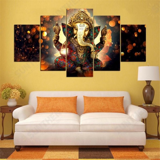 5 Pcs Canvas Painting Indian Style Framed/Frameless Poster Printing Wall Art Decor Picture for Home Office Decoration