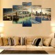 5 Pcs Wall Decorative Painting New York City at Night Wall Decor Art Pictures Canvas Prints Home Office Hotel Decorations