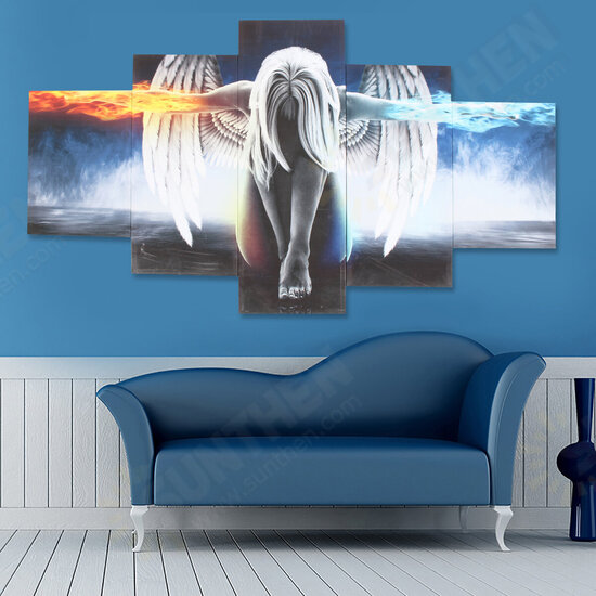 5PCS Angel Canvas Print Painting Modern Art Wall Picture Home Decor Decoration with Framed for Home Office