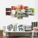 5Pcs Canvas Painting Candle Scenery Picture Wall Decorative Print Art Pictures Frameless Wall Hanging Home Office Decorations