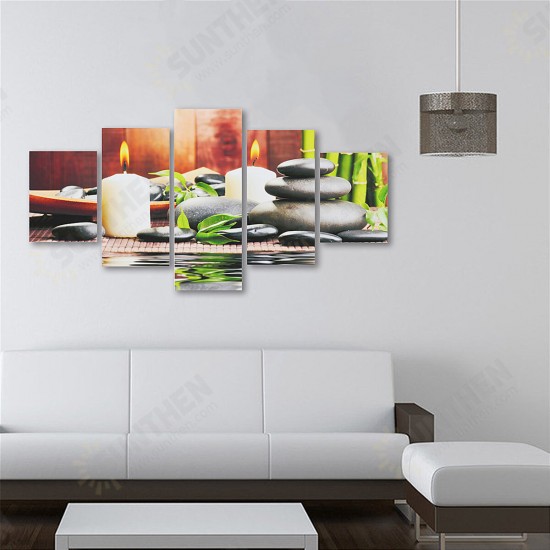 5Pcs Canvas Painting Candle Scenery Picture Wall Decorative Print Art Pictures Frameless Wall Hanging Home Office Decorations