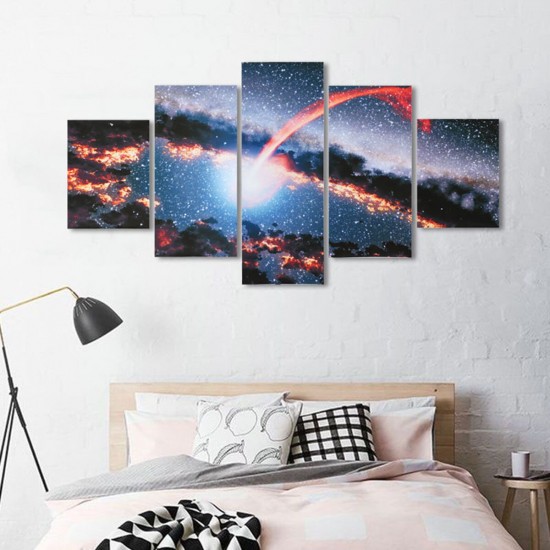 5Pcs Canvas Painting Starry Sky Wall Decorative Print Art Pictures Frameless Wall Hanging Home Office Decorations