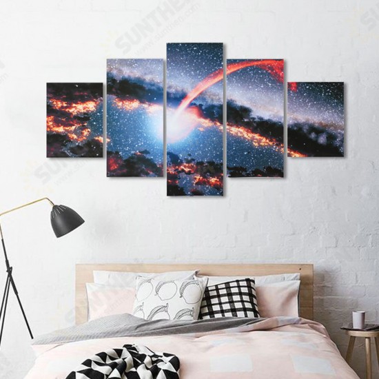 5Pcs Canvas Painting Starry Sky Wall Decorative Print Art Pictures Frameless Wall Hanging Home Office Decorations