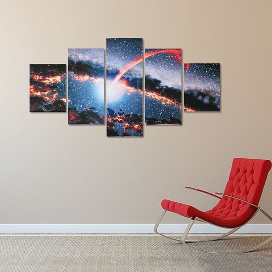 5Pcs Canvas Painting Starry Sky Wall Decorative Print Art Pictures Frameless Wall Hanging Home Office Decorations