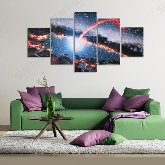 5Pcs Canvas Painting Starry Sky Wall Decorative Print Art Pictures Frameless Wall Hanging Home Office Decorations