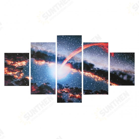 5Pcs Canvas Painting Starry Sky Wall Decorative Print Art Pictures Frameless Wall Hanging Home Office Decorations