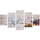 5Pcs Canvas Paintings Love HOME Wall Decorative Print Art Pictures Unframed Wall Hanging Home Office Decorations