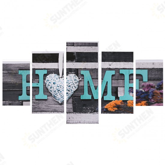 5Pcs Canvas Paintings Love HOME Wall Decorative Print Art Pictures Unframed Wall Hanging Home Office Decorations