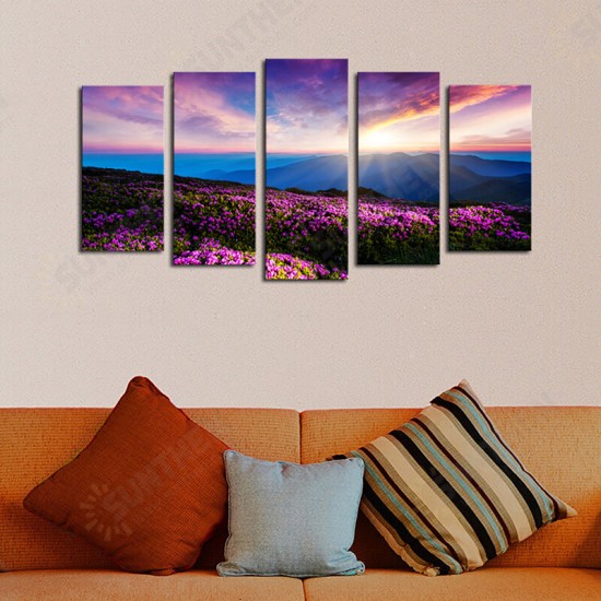 5Pcs Canvas Print Paintings Scenery Oil Painting Wall Decorative Printing Art Picture Frameless Home Office Decoration