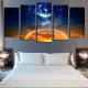 5Pcs Canvas Print Paintings Scenery Oil Painting Wall Decorative Printing Art Picture Frameless Home Office Decoration