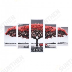 5Pcs Red Tree Canvas Paintings Wall Decorative Print Art Pictures Unframed Wall Hanging Home Office Decorations 5Pcs Red Tree Canvas Paintings Wall Decorative Print Art Pictures Unframed Wall Hanging Home Office Decorations