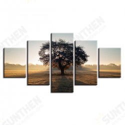 5Pcs Wall Decorative Paintings Sunshine Tree Canvas Print Art Pictures Frameless Wall Hanging Decorations for Home Office