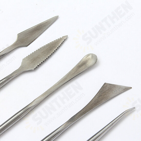 5Pcs/set Clay Scrapers Stainless Steel Clay Sculpting Tools Carving Pottery Tools Artist Supplies