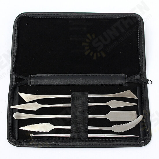 5Pcs/set Clay Scrapers Stainless Steel Clay Sculpting Tools Carving Pottery Tools Artist Supplies