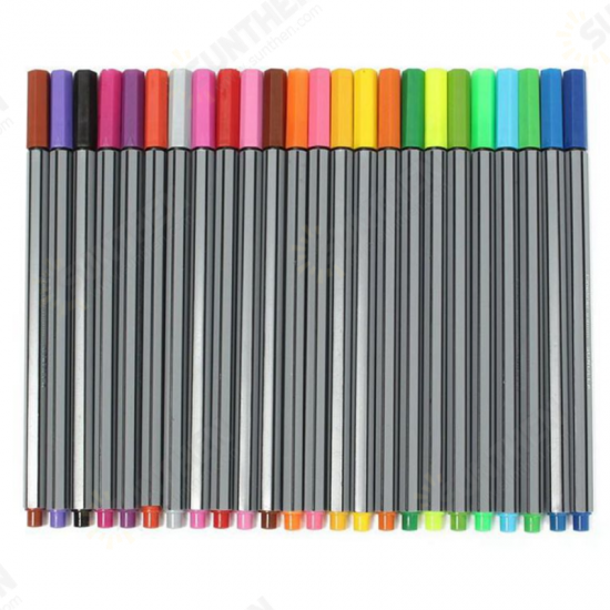 6/12/24 Colors 0.4mm Hook Line Pen Fineliner Pens Colored Watercolor Marker Pen Set Stationery School Students Supplies