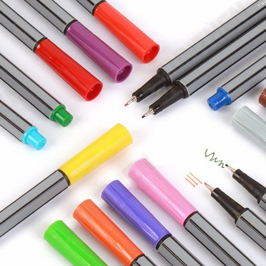 6/12/24 Colors 0.4mm Hook Line Pen Fineliner Pens Colored Watercolor Marker Pen Set Stationery School Students Supplies