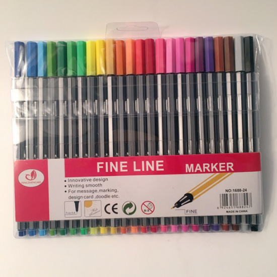 6/12/24 Colors 0.4mm Hook Line Pen Fineliner Pens Colored Watercolor Marker Pen Set Stationery School Students Supplies