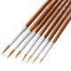 7 PCS Oil Painting Brush Wood Handel Nylon Hair Hook Line Pen For Watercolor Acrylic Painting