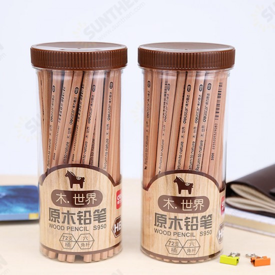 72 Pcs 2B Original Wood Standard Pencils Set 1 Box Stationery Writing Drawing Art Sketch School Students Supplies