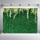7ftx5ft White Flower Green Leaves Photography Background Cloth Backdrops 2.1x1.5m