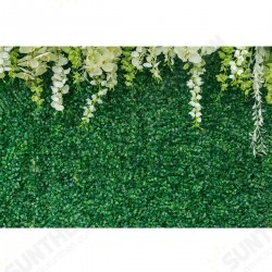 7ftx5ft White Flower Green Leaves Photography Background Cloth Backdrops 2.1x1.5m 7ftx5ft White Flower Green Leaves Photography Background Cloth Backdrops 2.1x1.5m